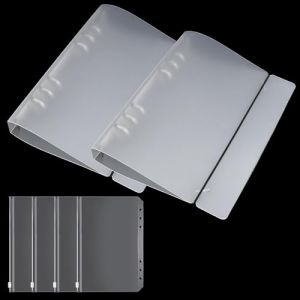 2 Pièces Classeurs à Anneaux pour Format A5 Plastique Transparent Couverture de Reliure à Anneaux avec Pochettes A5 Classeur pour Papier Journal Rechargeable (Standard 6 Trous) (lupingmaoyi, neuf)