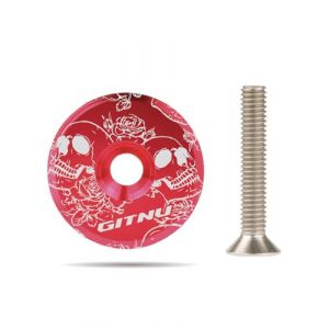 HUVZOR 1 pi&egrave;ce Bouchon de Potence VTT, &Eacute;l&eacute;gant, Tige de Casque, Alliage V&eacute;lo, Capot Sup&eacute;rieur de Fourche Avant, pour V&eacute;lo de Route, Cyclocross, VTT et Highway Bicycle(rouge) (Volumetech OU, neuf)