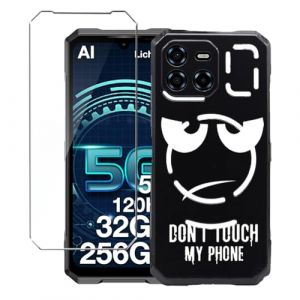 LYZXMY Coque pour Doogee Blade GT (6.56") Noir Housse + 1 x Verre tremp&eacute; Protection &eacute;cran, Souple Silicone &Eacute;tui Protection Bumper TPU T&eacute;l&eacute;phone Case Cover-DUO5 (SLMY, neuf)