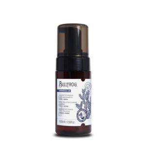 Bullfrog Mousse Nettoyante Anti-Pollution 100ml - Douce, Légère, Émolliente, Élimine les Impuretés, Parfum Salin Énergisant, Fabriqué en Italie. (BULLFROG BARBERSHOP, neuf)
