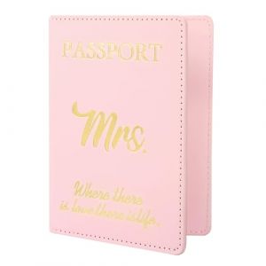 ILIYAH Protege Passeport Protection Francais - Pochette Passeport Etui de Voyage Cuir PU de Qualit&eacute; Design Distinctif pour Hommes et Femmes(Rose Mrs) (Iliyah, neuf)
