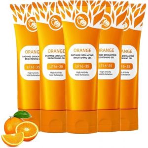 Orange Exfoliant Gel Visage,50g Orange Gommage Visage,Peeling Visage,Nettoyant Visages Gommage,Gelee Eclaircissante Gommages,Pour Un Nettoyage En Profondeur Des Pores,Pour Visages Et Corps (5PC) (xiaxiappa99, neuf)