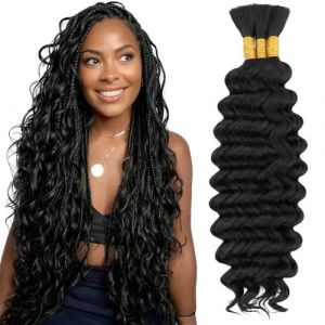 Silk-co Tissage Bresilien Cheveux Humain Vierges Br&eacute;silien 3Bundles Water wave Boho Braids Meches Human Hair Tissage Naturel Cheveux Humain Bresilien M&egrave;ches Bresiliennes Noir Naturel (22 Pouces/110g) (Ritera Flagship, neuf)