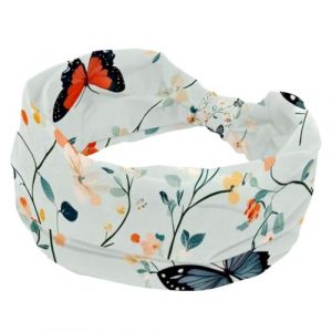 Bandeau large pour femme, bandeau d'entra&icirc;nement antid&eacute;rapant, &eacute;lastiques pour cheveux, papillon color&eacute;, fond vert, bandeau de yoga, bandeau nou&eacute; pour fille et femme (Galens, neuf)