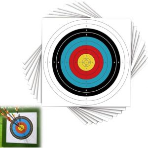 KARELLS 20 Pièces Cibles de Tir à l'arc, Papier pour Cible de Tir 40cm x 40cm, Anneaux en Papier Cibles, Standard Papier de Tir à l'arc, Cible de Tir à l'arc épais, Archery Targets Paper Standard (FEEPP, neuf)