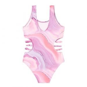 Maillot De Bain Ado Fille 1 Pieces 5-14 Ans Creux Pas Cher Maillot De Bain Une Pièce Enfant Fille Gainant Monokini Mignon Chic Casual Plage Océan Natation Piscine (13-14 Ans, R-Rose) (SoLu DAY8, neuf)