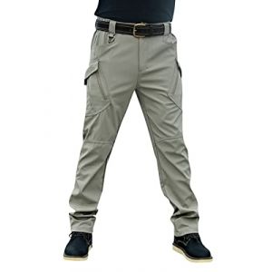 Onsoyours Pantalon Cargo Homme Multipoches Zipp&eacute; Mince Combat de Travail Imperm&eacute;able Militaire Tactique pour Casual Activit&eacute;s en Plein Air D Kaki M (Dear Shall Good Inc., neuf)