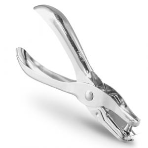 Anseom Perforatrice 1 Trou, 6mm Pince &agrave; Trou en M&eacute;tal Rond Perforatrice &agrave; Trou Unique Pince &agrave; Perforer en Papier, Perforateur de Papier en Acier Inoxydable pour Cartes de Voeux Scrapbook, Argent (ansecom, neuf)