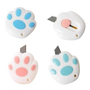 JYNXOR 4PCS Couteau de Papeterie, Mini Couteau Utilitaire Rétractable, Mini Ouvre-Lettre, Cutter, Couteaux à Tapis, Box Cutter pour la Papeterie, Express Box, Papier, Papier Découpe, Carton (SHOPSCAPE INK, neuf)