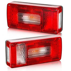 DARKGUARD Ensemble Feux Arri&egrave;re Remorques 12v Homologu&eacute; E4,7Fonctions 2pcs Halog&egrave;nes Feu Arri&egrave;re Remorque Caravane avec &Eacute;clairage Antibrouillard Recul Imperm&eacute;able Etanche pour Remorque Camion (DARKGUARD, neuf)