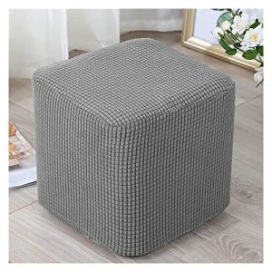 AQIGR Housse de Pouf Carré 40x40/45x45 Extensible Housse Ottomane,Housses de Repose-Pieds en Jacquard Doux pour protéger Le Repose-Pieds, Housse de Pouf avec Fond élastique, Lavable en Machine (AMZGRZ, neuf)