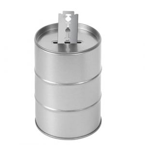 Linkidea Boîte de conteneur d'élimination des lames de rasoir de sécurité, coffre-fort en métal pour le stockage des lames usagées (argent) (LinkideaEU, neuf)