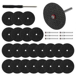 Lot de 60 disques &agrave; tron&ccedil;onner compatibles avec les accessoires Dremel, disques &agrave; tron&ccedil;onner de 32 mm pour outils rotatifs, pour m&eacute;tal, acier et autres, roues de coupe avec 6 mandrins de 3 mm (Jiujuda9, neuf)