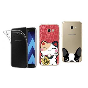 NOVAGO Galaxy A3 2017 (A320) Pack de 3 coquess Souple Transparentes r&eacute;sistante Impression de qualit&eacute; Compatible Samsung Galaxy A3 2017 (3 Coques, Multicolore 10) (NOVAGO-Vendeur PRO fran&ccedil;ais, neuf)
