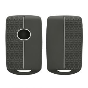 kwmobile Coque cl&eacute; de Voiture Compatible avec Mazda 3-Boutons CX30 CX50 CX60 CX90 MX-30 Accessoire cl&eacute; Voiture - Protection &eacute;tui Souple en Silicone - Gris-Blanc (SX-Commerce, neuf)