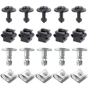 XoeLLe 20 PCS Clips de Fixation Voiture de Protection de Soubassement, Rivet Plastique, Agrafe Carrosserie, Kit de Montage Vis Cache pour Moteur, Pi&egrave;ces Auto pour Audi A3 A4 A6 A8 TT (HAOFAN EU, neuf)
