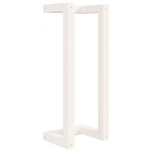 vidaXL Porte-Serviette Mural Support de Serviette Organisateur de Rangement Salle de Bain Maison Int&eacute;rieur Blanc 23x18x60 cm Bois de Pin Massif (vidaXL FR, neuf)
