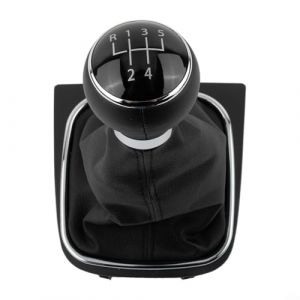 Kit de pommeau de levier de vitesse et pommeau de levier de vitesse noir élégant conçu pour VW pour EOS, Golf V et VI, pour les modèles Jetta (5 vitesses) (Getrichtag, neuf)