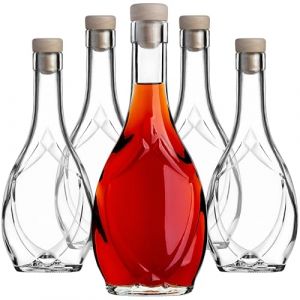 KADAX Lot de 50 bouteilles de liqueur vides en verre de 250 ml avec bouchon, pour remplir les liqueurs, le vin et l'alcool, bouteilles d&eacute;coratives, bouteilles de vin en verre (KADAX, neuf)