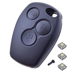 ANGOFIZ Coque Cl&eacute; T&eacute;l&eacute;commande sans Lame Compatible avec Renault Clio 3, Master 3, Kangoo 2, Twingo 2, Wind, Trafic 2, Modus pour cle Clio 3+ 3 Boutons Poussoir Switch (ANGOFIZ, neuf)