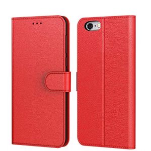 Tenphone Coque pour iPhone SE 2022 5G/SE 2020/6/6S/7/8, Pochette Housse de Protection Etui à Rabat Premium en Cuir PU [Fermeture Magnétique] Compatible avec (iPhone 6/7/8/SE (4,7"), Rouge) (CLLARLIN, neuf)