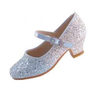 EIGHT KM Filles Chaussures à Talons Hauts Mary Jane Princesse Chaussures de Pompe de fête de Mariage EKM7015 Scintillait Briller Graduel Bleu Taille EU 32 (ElfElfElf FR, neuf)