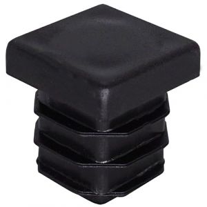 SKIR'CO (40 pièces) Bouchons Carrés en Plastique 18 x 18 mm, Embouts de Tube Mat, Inserts de Tube Carré, Bouchons de Poteau de Clôture, Noir RAL 9005 (Skirmantas, neuf)