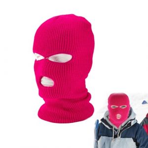 Balaclava Tricoté,Tricoté Cagoule de Visage,Cagoule de Visage Complet,Tricoté Thermique Couvre-Visage,Complet Intégrale d'hiver Masque de Ski,Cagoule 3 Trous,Intégral Cagoule 3 Trous,1PC (Deppr, neuf)