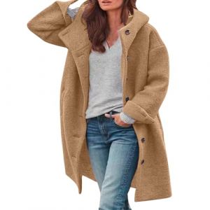 G&eacute;n&eacute;rique Manteau Femme Hiver Grande Taille mi Longue Boutonnage Chic &agrave; Revers Manteaux Chaud Jacket avec Poches &Eacute;l&eacute;gant Veste Manteau d'hiver Grandes Tailles Disponibles, Manteau Demi Saison Femme (sipixishenmr, neuf)