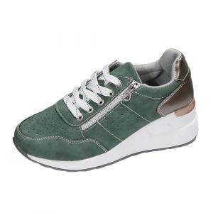ticticlily Baskets Femme Compens&eacute; Chaussures Antid&eacute;rapantes &agrave; Lacets Sneakers de Marche C Vert 43 EU (Ticticlily, neuf)