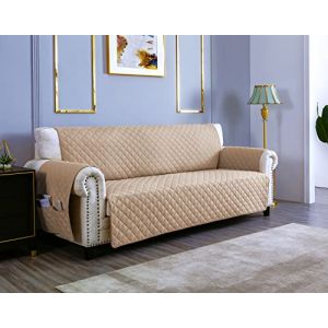 sevi's Housses de Canap&eacute; 4 Places 220cm Impermeable avec Accoudoirs, R&eacute;versible Prot&eacute;g&eacute; Canapes -Kaki (punanelabs, neuf)