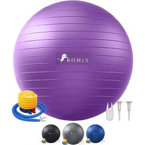 ROMIX Ballon Gym 65 cm, Anti Éclatement Ballon Grossesse avec Pompe Rapide, Anti Dérapant Balles Dexercices Fitness Pour Grossesse Pilates Équilibre Stabilité Gym Bureau Sport Yoga Ball Boule d'assise (ETHER FR, neuf)