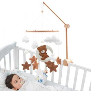 Mobile B&eacute;b&eacute; en Bois, Carillon &Eacute;olien pour Lit de Berceau, Jouet et Cloche de Chambre, Cadeau pour Fille ou Gar&ccedil;on (LAKISS, neuf)