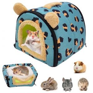 WEIWUXIAN Maison pour Cochon d'Inde, Lit Cochon d'Inde, Niche de Lit Chaude pour Petits Animaux, Hiver Cabane pour Lapin Nain, Chinchilla, Hérisson, Cobayes, Hamsters, Bleu (Lhshgfr, neuf)