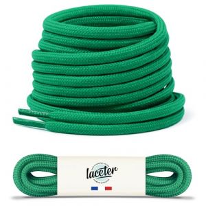 Laceter Lacets Ronds Épais 4mm pour Bottes, Dr Martens, Chaussures de Sécurité, Randonnée, Outdoor, Travail - Robustes, Durables - Fabriqués en Europe Haute Résistance - Vert pastèque, 120 cm - X2 (Lace'ter, neuf)