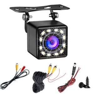 12V Caméra de Recul Voiture Kit, IP68 Étanche, 720P Vision Nocturne avec 12 LED, 170° Grand Angle Caméra de Recul Voiture, pour SUV/Camping Car/Remorque, 6M Câble Vidéo (YangZhengYa, neuf)