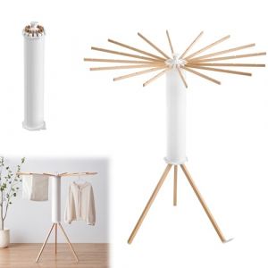 UISEBRT &Eacute;tendoir &agrave; linge portable pliable Octopus avec barre en bois - Peu encombrant - Pour l'int&eacute;rieur - S&eacute;choir &agrave; linge de sol - Pour balcon, chambre &agrave; coucher (Danyang Home, neuf)