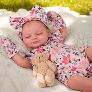 BABESIDE Bébé Reborn - Skylar 17 Pouces, Vrai bébé Qui Semble réaliste - Poupées Nouveau-nées, Sourire Mignon, poupées endormies, Filles, Faites à la Main, poupées réalistes (YUQS-SIDE, neuf)