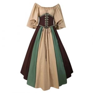 2025 Robe Medievale Femme Grande Taille Victorienne Steampunk Gothique Vintage Medievale Steampunk Costume MéDiéVal Femmes DéGuisement Victorienne DéGuisements Dress Halloween Renaissance (⭐⭐⭐⭐⭐Générique, neuf)