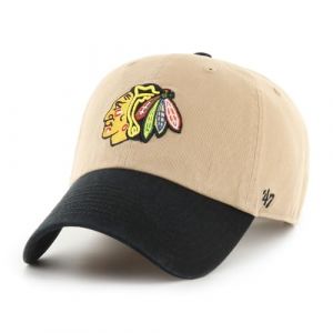 '47 Chicago Blackhawks NHL Clean Up Two Tone Kaki Noir Casquette R&eacute;glable (capspin, neuf)