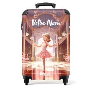 NoBoringSuitcases.com Valise Enfant, Valise Rose, Valise Cabine, Valise Enfant Fille, Bagages Enfant, Valise Enfant Roulette, Valise pour Enfant, Valise Personnalisable 55x35x25cm (Princesse - Rose) (NoBoringSuitcases, neuf)