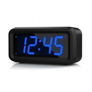 KWANWA Réveil Numérique à Piles, Horloge Avec Luminosité Réglable, Snooze, 12/24H, Non Ticking, Gros Chiffres Pour Enfants et Adultes (EJIA-EU, neuf)