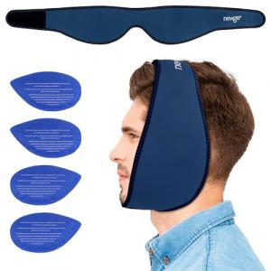 NEWGO Poche de glace pour m&acirc;choire, Poche de glace dent de sagesse, Sac de Gel Glace Compresses chaud et froid r&eacute;utilisables pour M&acirc;choire Visage T&ecirc;te et Menton, TMJ, dents de sagesse, 4 Poches de Gel (BK Newgo, neuf)