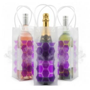Lot de 3 Sacs Rafra&icirc;chisseurs de Bouteille - Seau &agrave; Glace Nomade avec Gel Violet - Housse Isotherme Portable avec Poign&eacute;es pour Vin, Champagne & Bi&egrave;re - Id&eacute;al Pique-Nique, Cadeau & Ap&eacute;ro (FineCare, neuf)