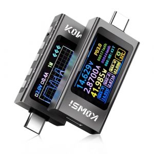 diymore Testeur USB 3,3 V-40 V 12 A USB Digital Testeur de puissance, voltm&egrave;tre, d&eacute;tecteur de capacit&eacute; de puissance avec mesure de courbe, mesure d'ondulation, test de protocole (diymore&reg;, neuf)