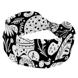 Bandeau large et doux pour femme, motif &oelig;uf de P&acirc;ques, lapin, noir, blanc, antid&eacute;rapant, &eacute;lastique, turban &agrave; n&oelig;ud torsad&eacute; (ocenuttldat, neuf)