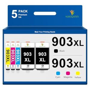 YUANQIMM Lot de 5 cartouches d'encre 903XL compatibles avec HP 903XL 903 pour HP Officejet 6950 pour HP Officejet Pro 6970 pour imprimante tout-en-un Officejet 6960 (Yuanqimm, neuf)
