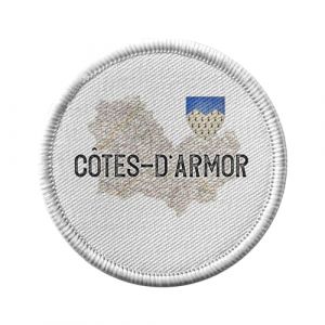 Ecusson Thermocollant Vetement Rond 7cm - Cotes d'Armor 22 D&eacute;partement Carte Ancienne Bretagne - Patch a Repasser pour Reparation ou Customisation T-shirt Sac Jeans Imprime en France (FabulousBOUTIK, neuf)