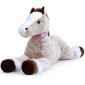 SNOWOLF Jouet en Peluche Géant Cheval Grand Animal en Peluche Jouet Poney Licorne Poupée en Peluche Cadeaux pour Enfants, Saint Valentin, Noël(Marron,90cm) (SNOWOLF Store, neuf)