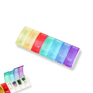 Eupneicu Pilulier Semainier, Piluliers Medicaments 7 Jours, Rangement Grande Capacit&eacute;, Ouverture Facile, Boite &Agrave; Pilule Portable Id&eacute;al Voyage [Arc en ciel] (OCEANWAVETRADINGLTD, neuf)